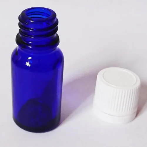 FLACON DIN18 BLEU 10 ML AVEC BOUCHON SIMPLE
